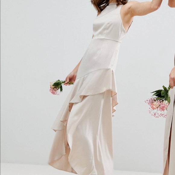 asos champagne dress